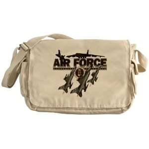  Khaki Messenger Bag US Air Force with Planes and Fighter 