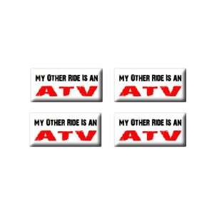   Ride Vehicle Car Is An ATV All Terrain 3D Domed Set of 4 Stickers