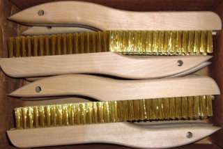 10 Shoe Handle Platers Brush Brass Bristles 12 Pack  