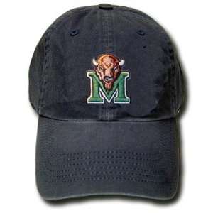  FITTED WASH CAP HAT MARSHALL THUNDERING HERD BLUE LARGE 
