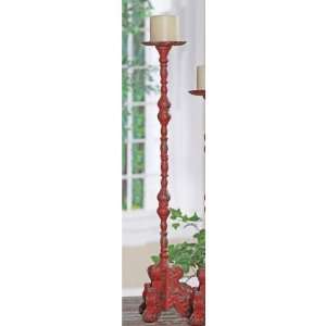  Red Distressed Candle Pillar Holder