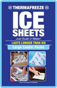   ~Reusable Large Cooler pack~4 flexible long lasting ICE Sheets~GEL