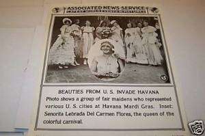 25/1929 MARDI GRAS Havana Cuba news poster  