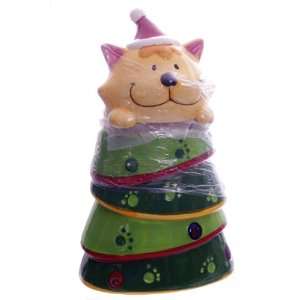  Christmas Tree Cat Pet Treat Jar