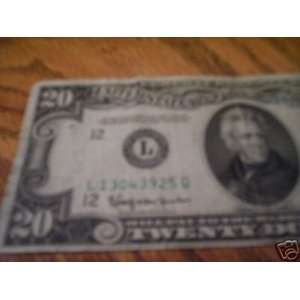  20$ 1950 D FEDERAL RESERVE NOTE  BANK OF SAN FRANCISCO 