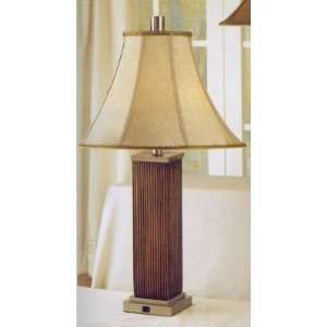    Ribbed Beaded Pair Of Table Lamps & Shades