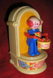   Vintage Wind Up Circus Clown Robot Drummer Musical Toy Bank MIB  