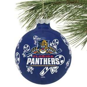  NHL Florida Panthers Traditional Glass Ball Ornament 