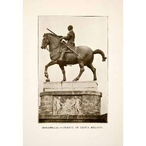  1906 Print Bronze Statue Gatta Melata Donatello Padua 