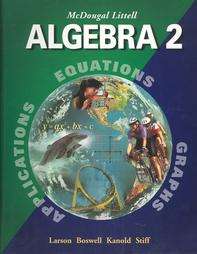 Algebra 2, Grades 9 12 Mcdougal Littell High School Math by Timothy D 