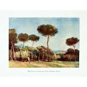  1904 Color Print Campagna Villa Pamphili Doria Rome Italy 