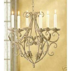   Iron shabby Scroll hanging Chandelier Candle Holder 