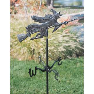   Witch Statue Sculpture Metal Weathervane Garden Yard Stake  