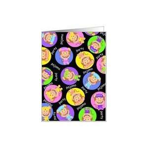 Fun Little Monkey Pajama Party Invitations Cards Paper Greeting Cards 