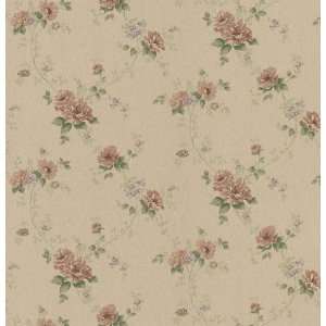    69965 Mirage Silks Rose Trail Wallpaper, 20.5 Inch by 396 Inch, Gold