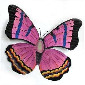   Painted Purple Butterfly Wall Hanging   Tropical Decor   Large Baby