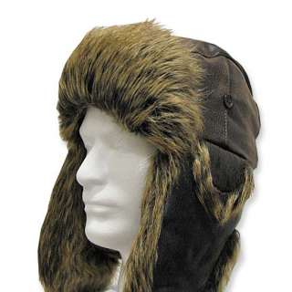 New USHANKA TROOPER Brown AVIATOR Fur Hat Mens 7 5/8  