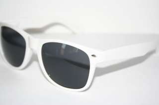Wayfarer Nerd Sunglasses White Frame Geek Chic Retro 80s Vintage 