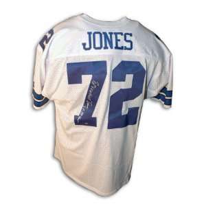 Ed Too Tall Jones Autographed/Hand Signed White Throwback Jersey 