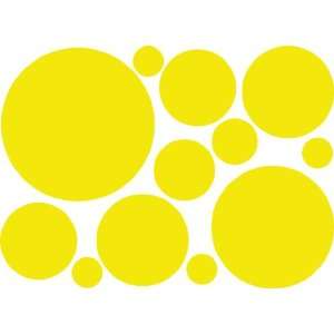   Yellow Polka Dots Wall Decor Stickers Decals Vinyls 