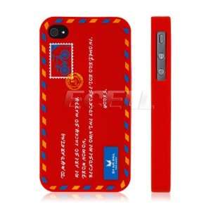  Ecell   RED AIR MAIL LETTER ENVELOPE RETRO SILICONE GEL 