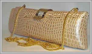 Swarovski Crystal Handbag Evening Bag Purse Tan ADAY  