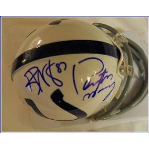  Reggie Wayne & Peyton Manning Autographed/Hand Signed Mini 
