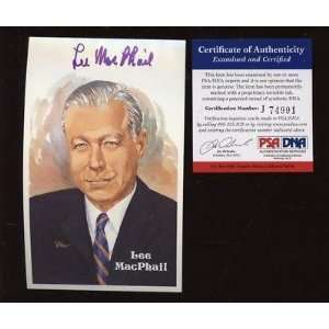 1999 Perez Steele Baseball Postcard Lee MacPhail Autographed PSA/DNA 