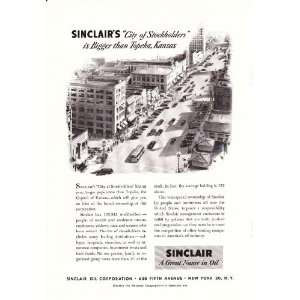 1951 Ad Sinclair Motor Oil City of Stockholders Original Vintage Print 