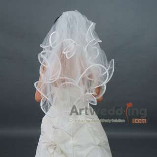 4T New White/Ivory Ruffle Satin Edge Wedding Bridal Veil Headpieces 