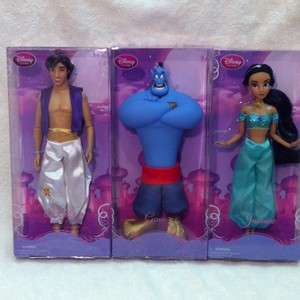   Set of 3 Aladdin Barbie Like Dolls Jasmine, Genie, Aladdin  