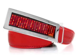 DIY Flashlight Chrome LED Scrolling Belt Buckle Red New  