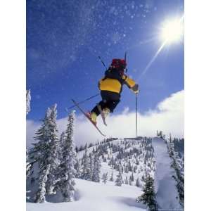  Skier in Mid Air at the Big Mountain Ski Area Photographic 