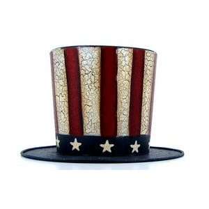  Home Decorations candle hldr americana hat lg