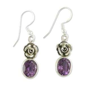 Amethyst flower earrings, Sweet Rose