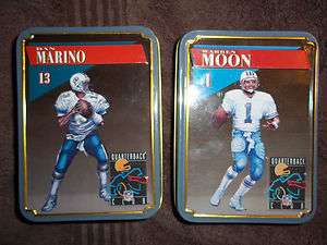 DAN MARINO & WARREN MOON NFL Quarterback Club Collector Tin & Playing 