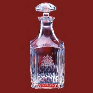   24% lead crystal decanter with petal cut bottom.