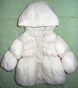 NWT Baby Gap Girls Warmest Puffer Coat Jacket Faux Fur Hood Pink 0 6 0 