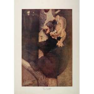 1914 Philip R. Goodwin Bear Mountain Lion Attack Print   Original 