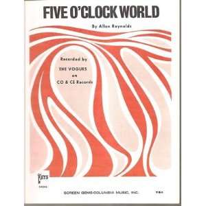    Sheet Music Five Oclock World The Vogues 65 