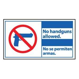   Plastic Sign   Notice No Handguns Allowed Patio, Lawn & Garden