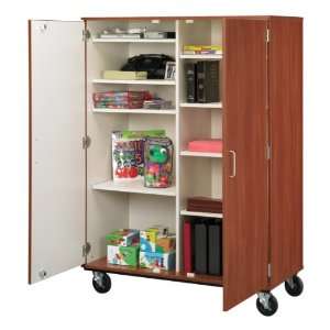 Stevens Industries Tall Mobile Shelf Storage Cabinet w/ Doors   10 