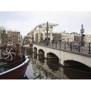 Magere Bridge,, Amstel River, Amsterdam, Netherlands, Europe Stretched 