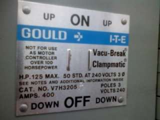 GOULD/ ITE VACU BREAK /CLAMPMATIC SWITCHBOARD PANALS  