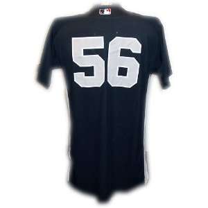 Tony Pena #56 Yankees 2010 Spring Training Game Used Road Navy Jersey 
