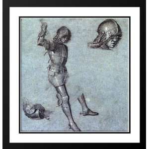 Carpaccio, Vittore 20x21 Framed and Double Matted Three Studies of a 