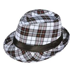  Plaid Design Fedora Gangster Hat