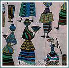 BOOAK Fabric African Swirl Aqua Brown Drum Cook Dress Woman Girl 