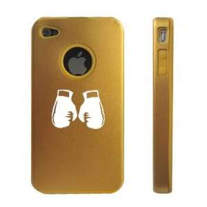 Apple iPhone 4 4S 4G Gold D296 Aluminum & Silicone Case Boxing Gloves