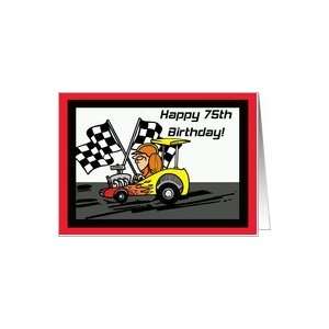 Drag Racing 75th Birthday Card Card Toys & Games